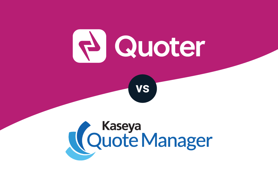 Text on header: Quoter vs. Kaseya Quote Manager