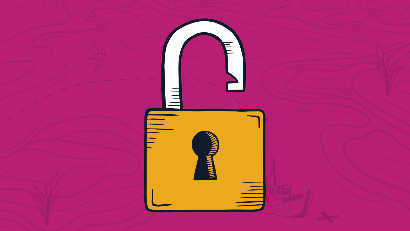 Yellow unlocked padlock with the keyhole visible on the side representing how recurring revenue is a key to MSP growth.
