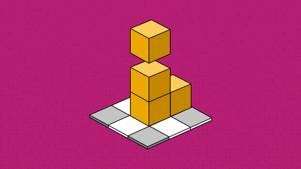 Yellow blocks stacking on a fuchsia backgrounding as a metaphor for adding Quoter Contract Blocks to a template or quote.