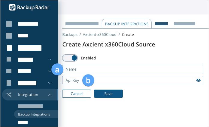 AXCIENT X 360 CLOUD Backup Radar