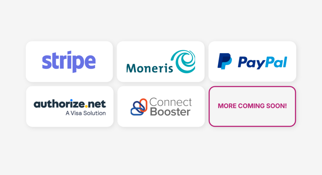 Choose the payment gateway that fits your business. Quoter gives you options, not limitations.
