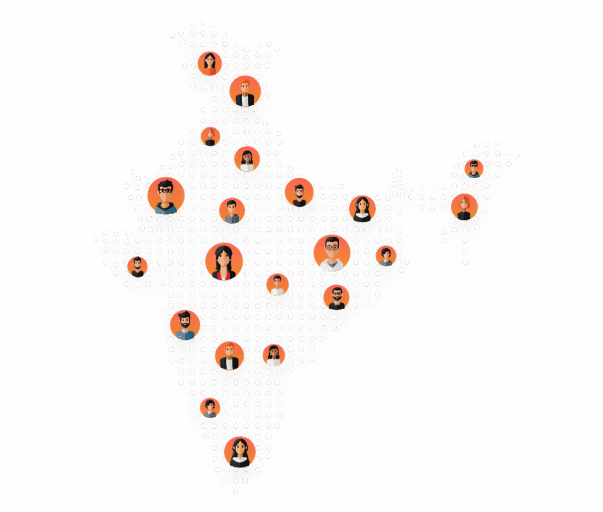 India map showing seller coverage