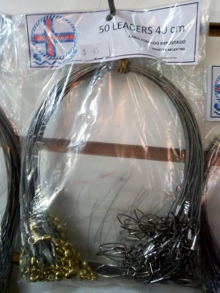 Leaders de acero 30 cm — pack x50