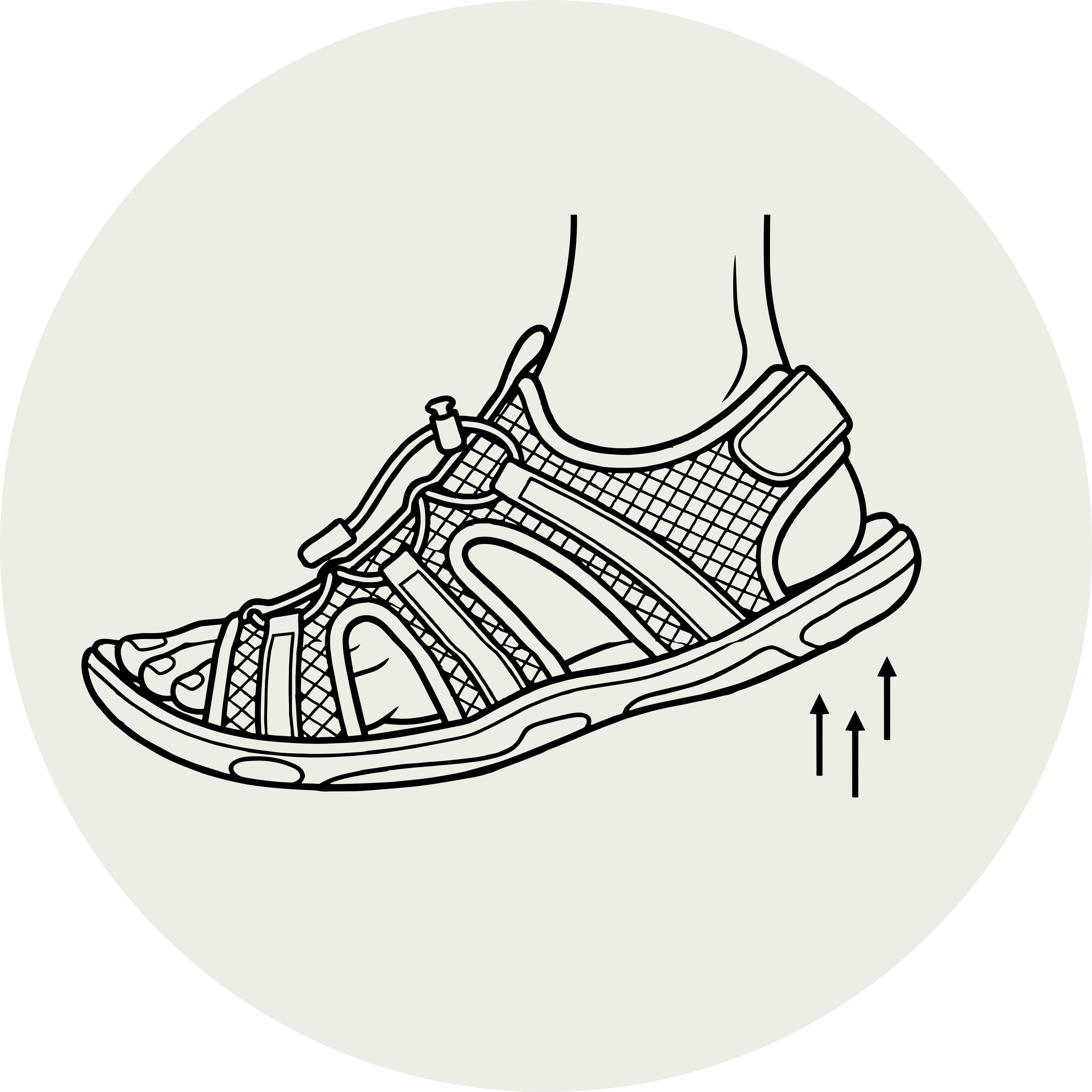 Textured Grip & Heel Strap