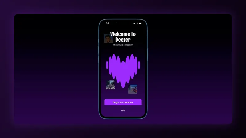 Deezer - Onboarding & Landingpage Animaties