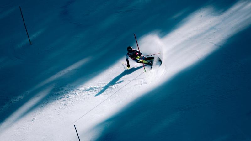 Alpinløper i på vei ned alpinløypa