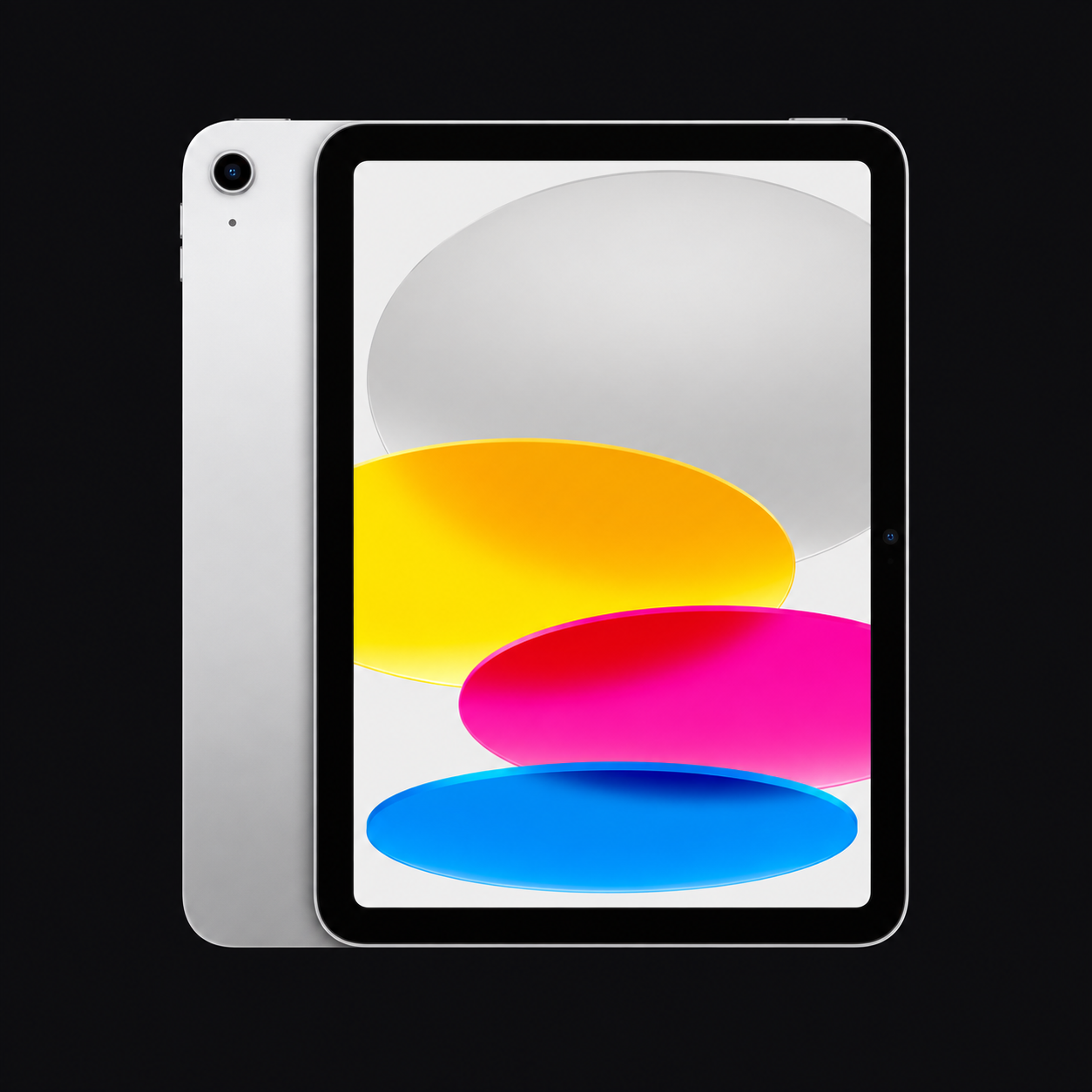 iPad (10e generatie) — Zilver (productillustratie) — AI-productillustratie
