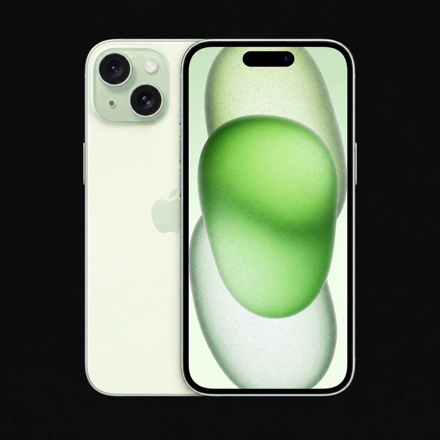 iPhone 15 — Groen (productillustratie) — AI-productillustratie