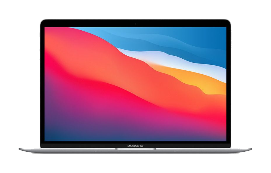 MacBook Air 13 inch (M1, 2020) — Zilver (productillustratie)