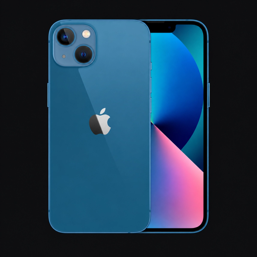 iPhone 13 — Blauw (productillustratie) — AI-productillustratie