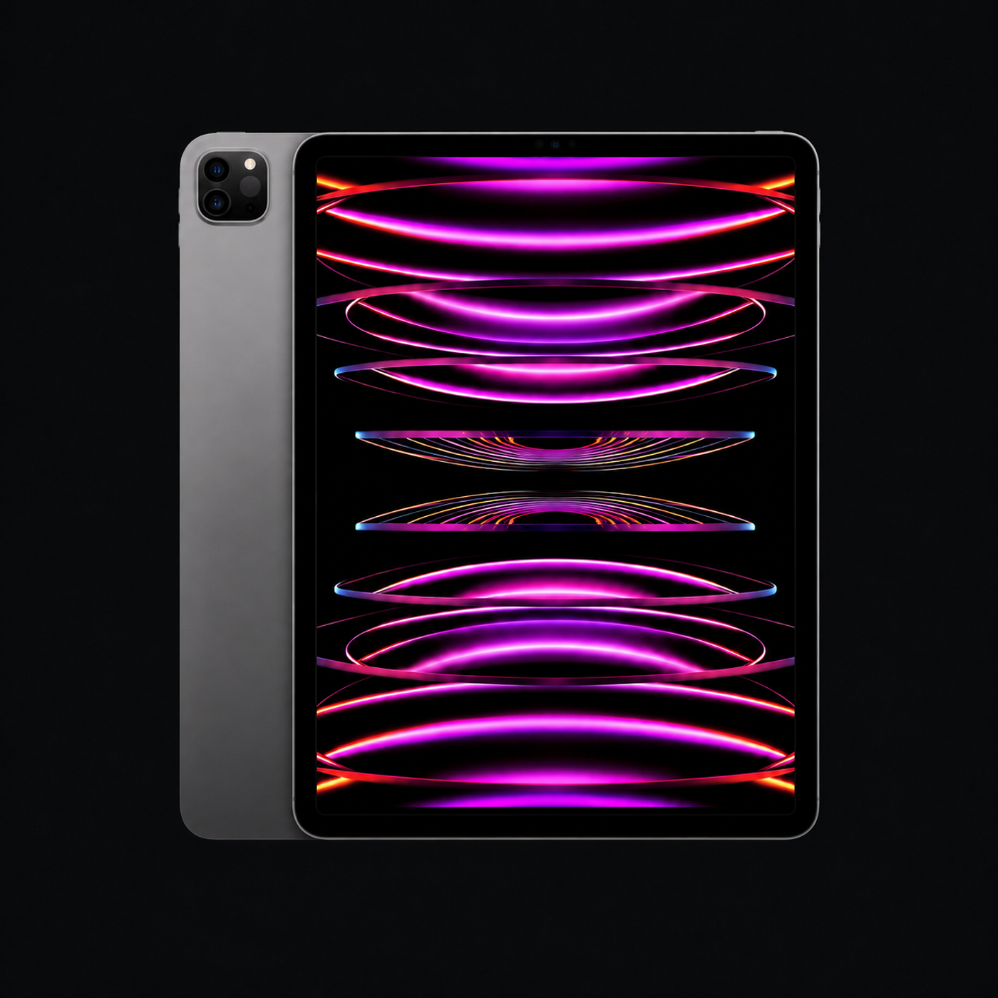 iPad Pro 12,9 inch (M2, 6e generatie) — Spacegrijs (productillustratie) — AI-productillustratie