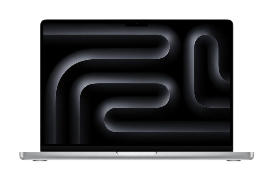 MacBook Pro 14 inch (M3, 2023) — Zilver (productillustratie)