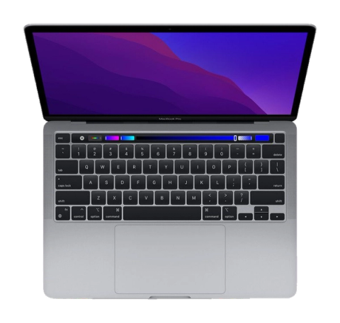 MacBook Pro 13 inch (M1, 2020) — Spacegrijs (productillustratie)