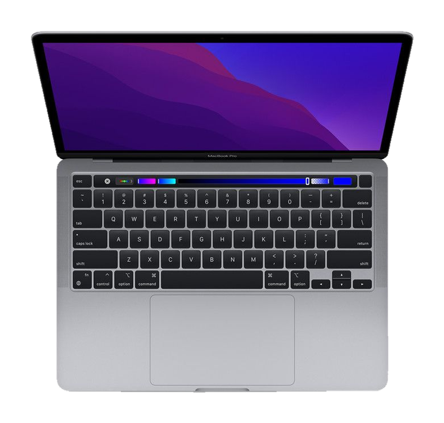 MacBook Pro 13 inch (M1, 2020) — Spacegrijs (productillustratie)