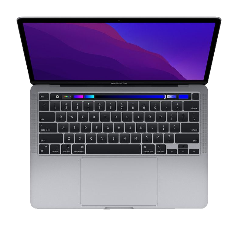 MacBook Pro 13 inch (M1, 2020) — Spacegrijs (productillustratie)