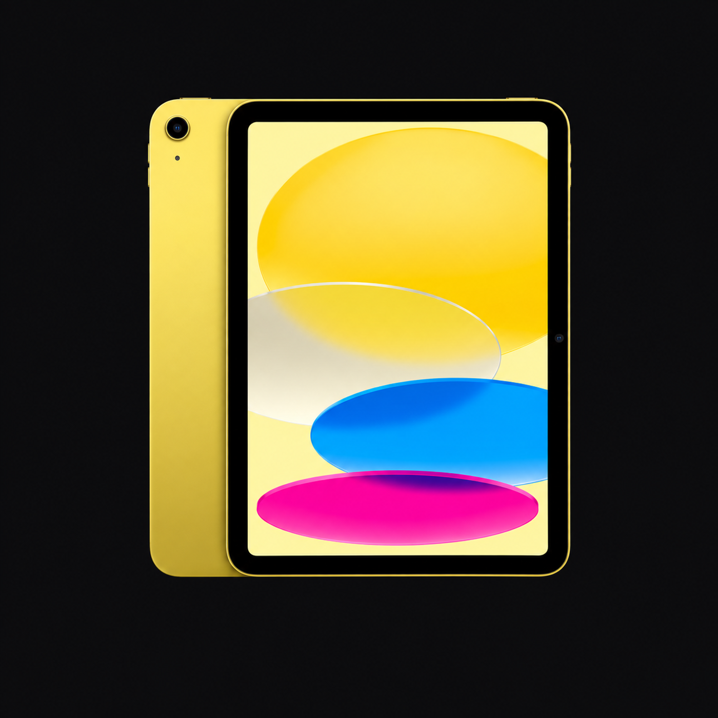 iPad (10e generatie) — Geel (productillustratie) — AI-productillustratie