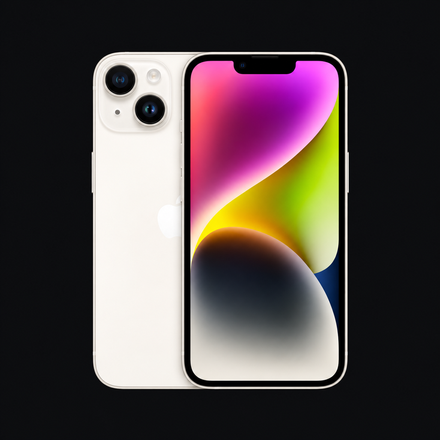 iPhone 14 — Sterrenlicht (productillustratie) — AI-productillustratie