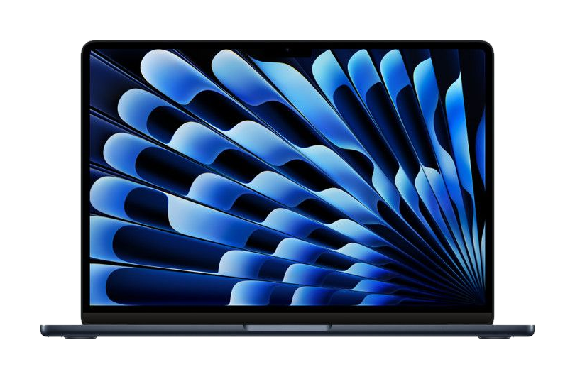 MacBook Air 13 inch (M3, 2024) — Middernacht (productillustratie)