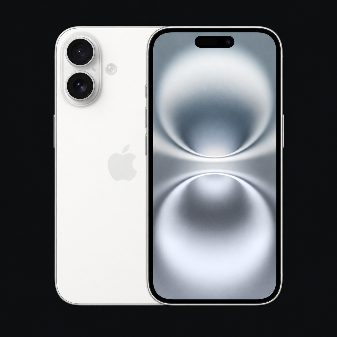 iPhone 16 — Wit (productillustratie) — AI-productillustratie