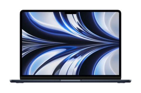 MacBook Air 13 inch (M2, 2022) — Middernacht (productillustratie)
