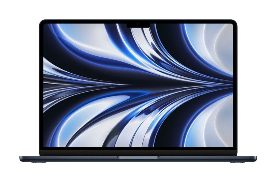 MacBook Air 13 inch (M2, 2022) — Middernacht (productillustratie)