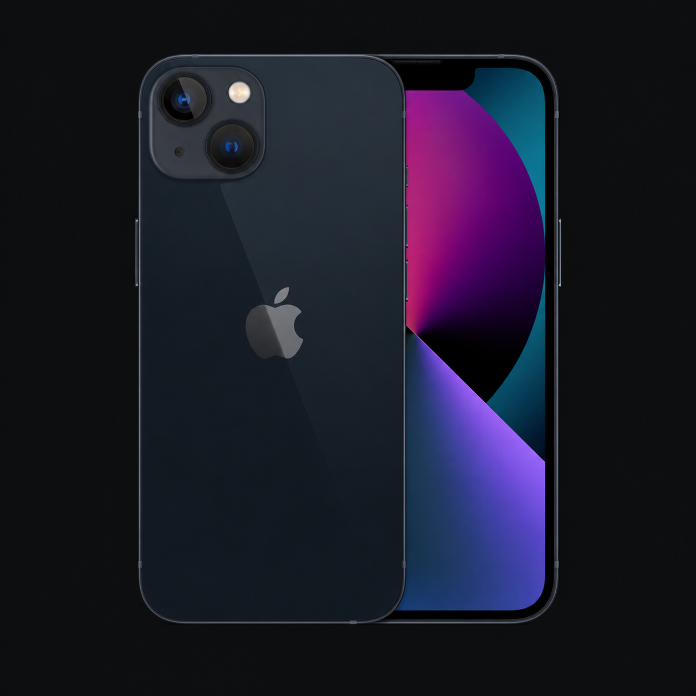 iPhone 13 — Middernacht (productillustratie) — AI-productillustratie