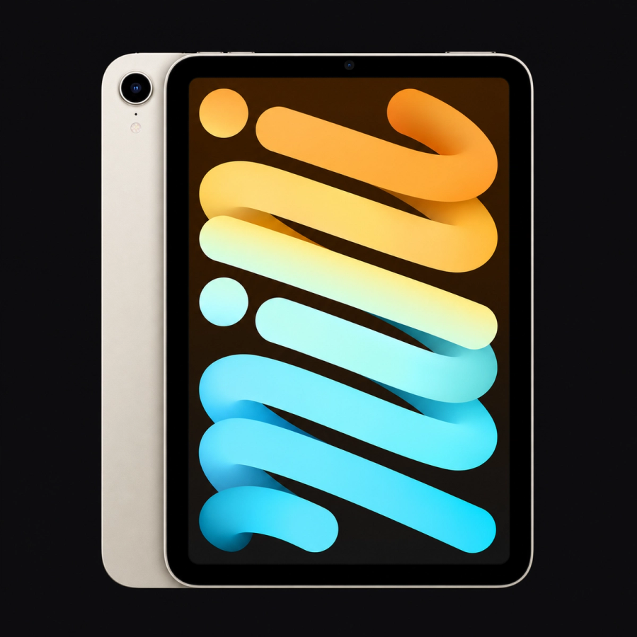 iPad mini (6e generatie) — Sterrenlicht (productillustratie) — AI-productillustratie
