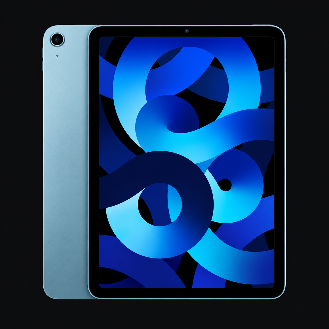 iPad Air (M1, 5e generatie) — Blauw (productillustratie) — AI-productillustratie