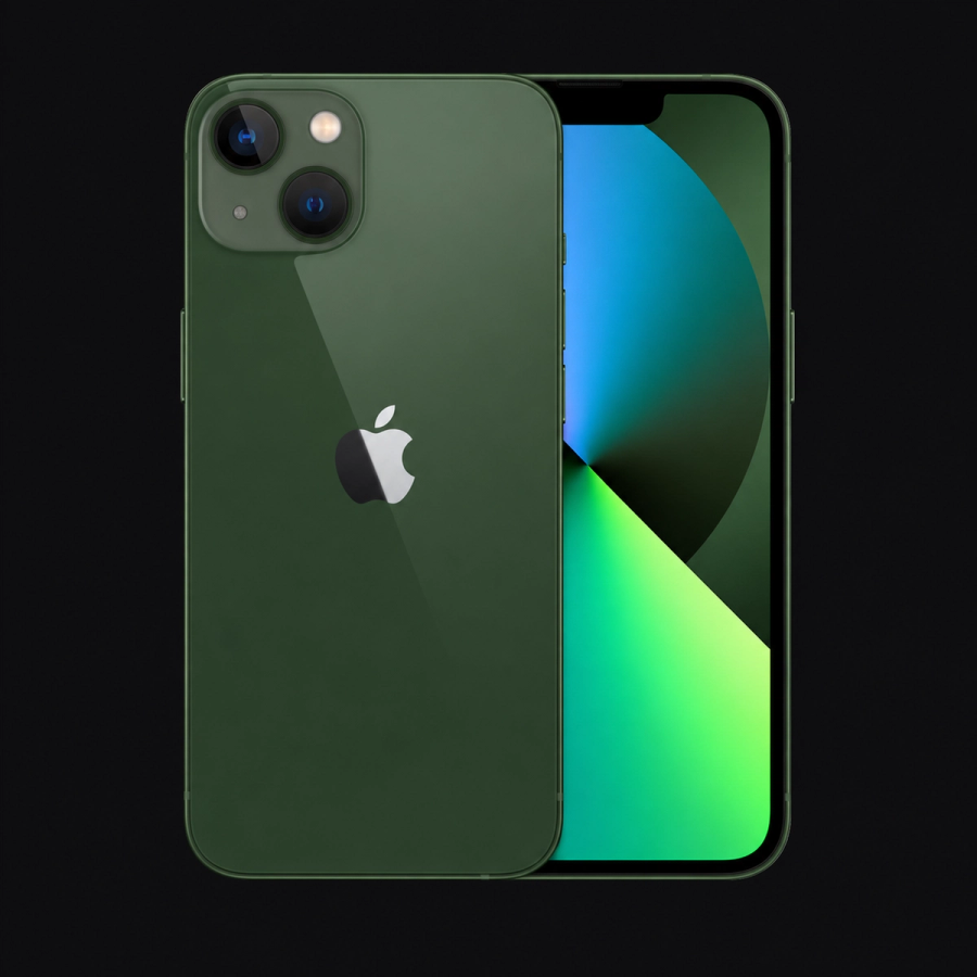 iPhone 13 — Groen (productillustratie) — AI-productillustratie