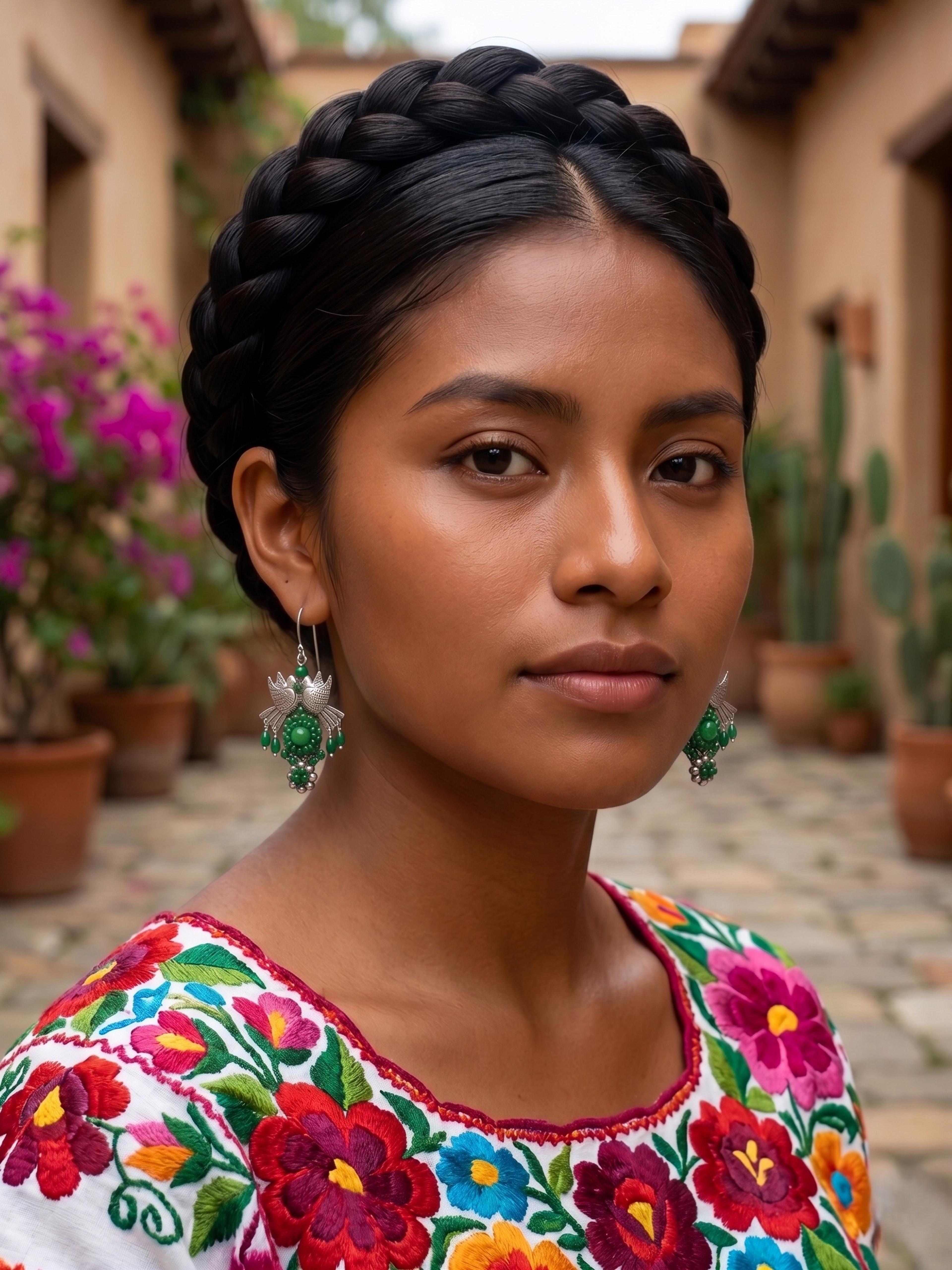 Aretes "Canasta de Pajaritos" en Plata Repujada con Jade y Ágata - Imagen 3