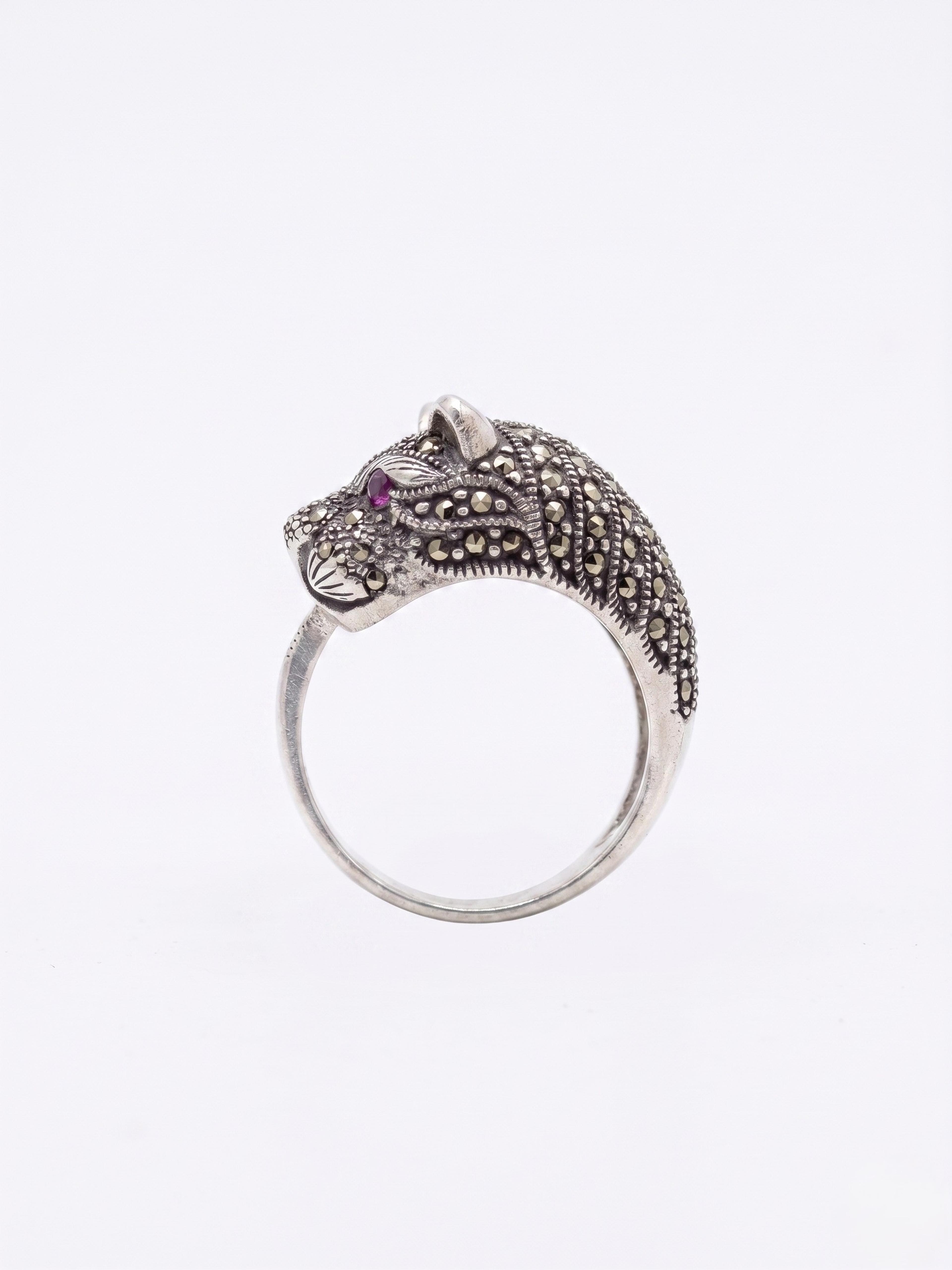 Anillo de Plata con Marquesitas Estilo Jaguar  - Imagen 2