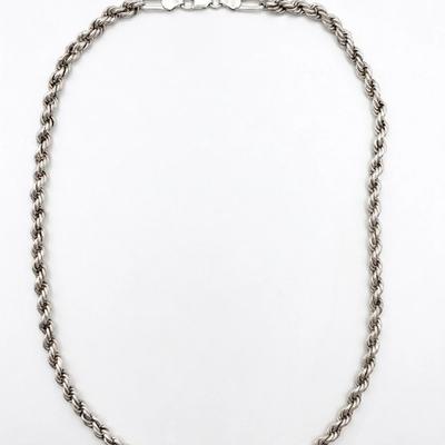 Cadena Unisex de Trigo Trenzada en Plata de Ley