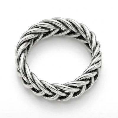 Anillo Trenzado de Plata Unisex