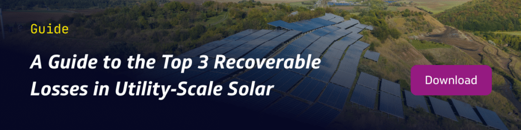 Banner prompting download of the guide to the top 3 recoverable losses in utility-scale solar.