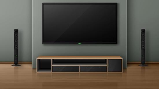TV on wall