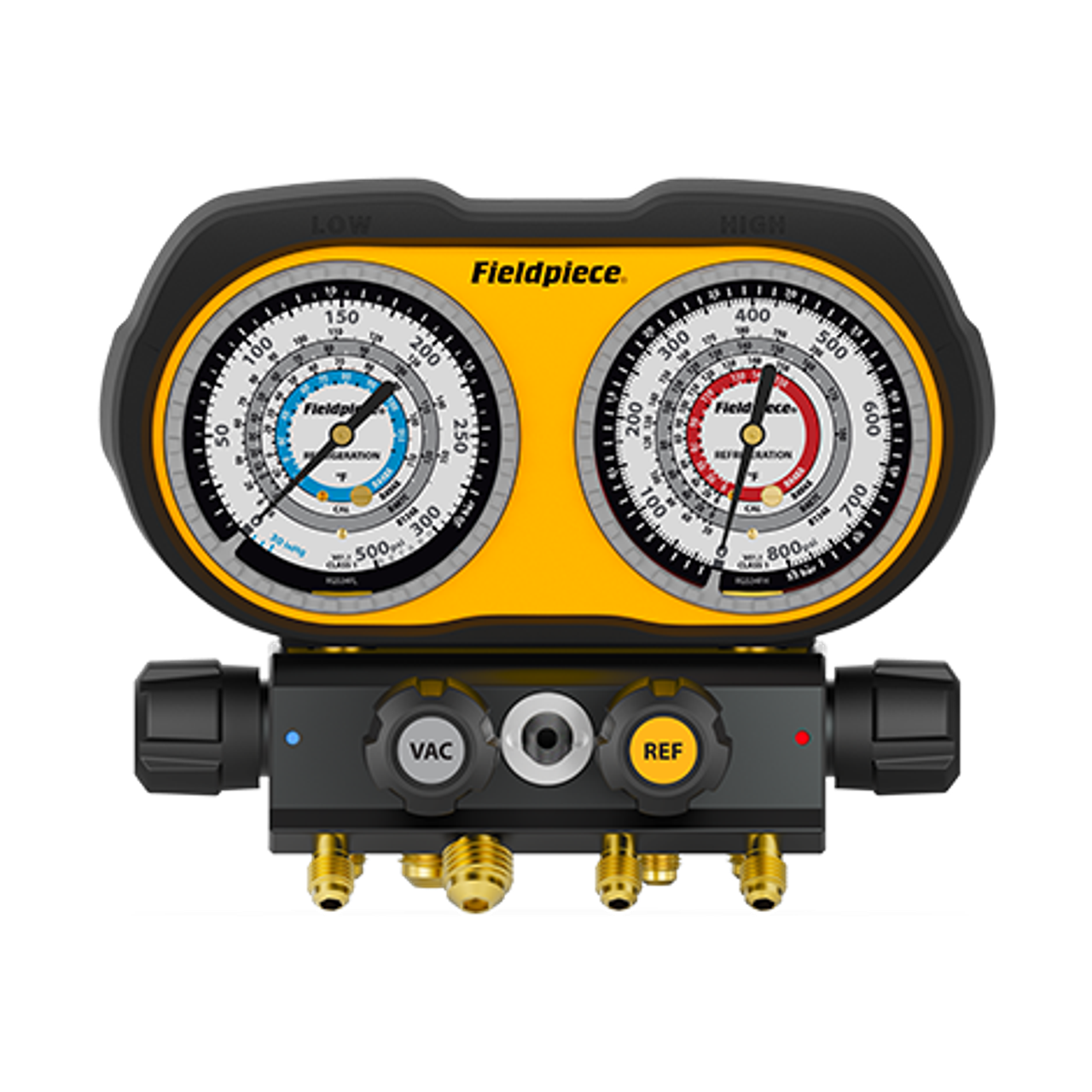 Manometr analogowy 4-portowy (R134a/R404A/R407C/R448A)