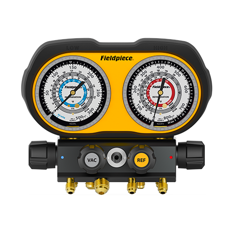 Manometr analogowy 4-portowy (R134a/R404A/R407C/R448A)