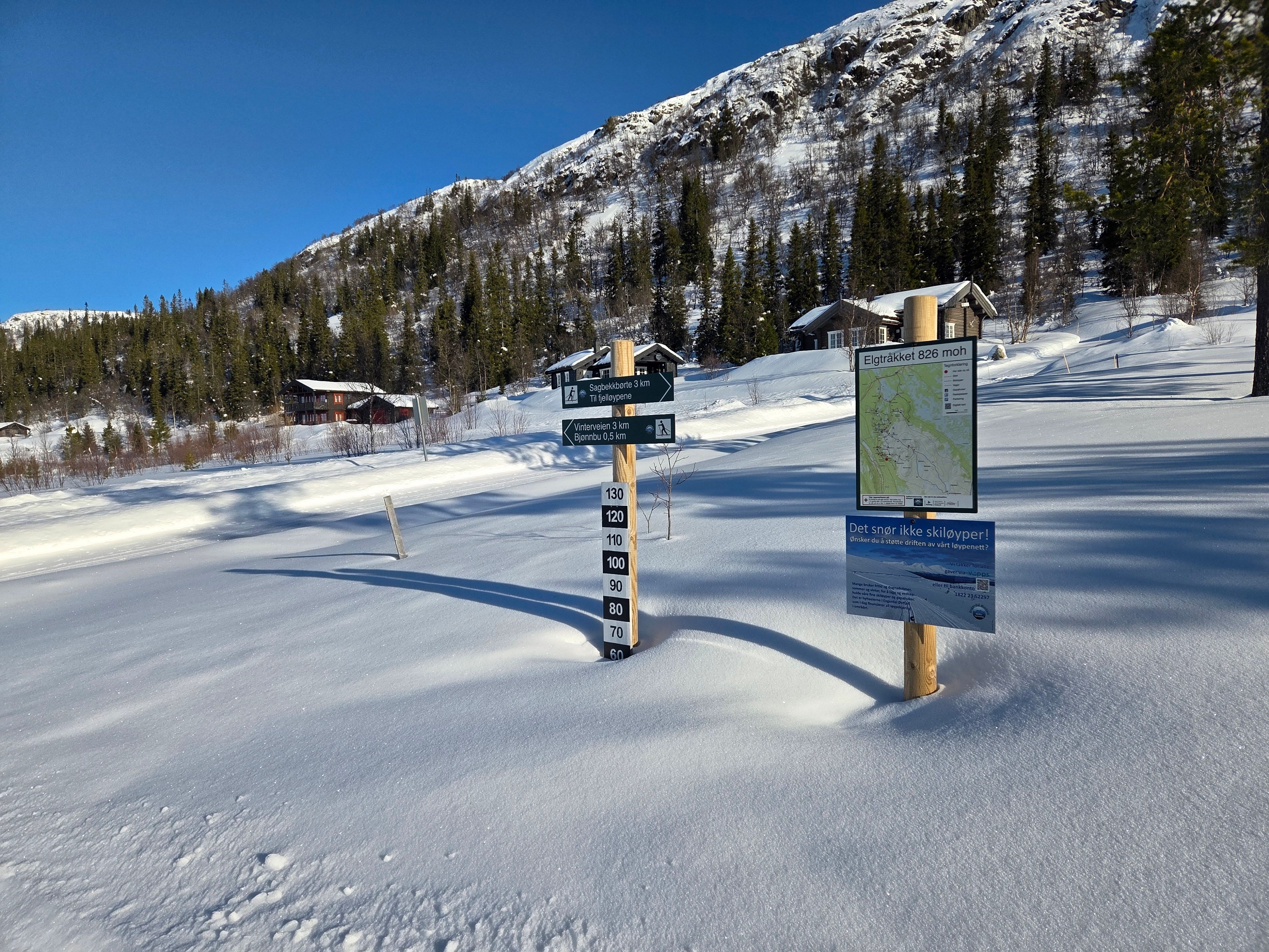 Skiløypa sør i Solheim Hyttegrend