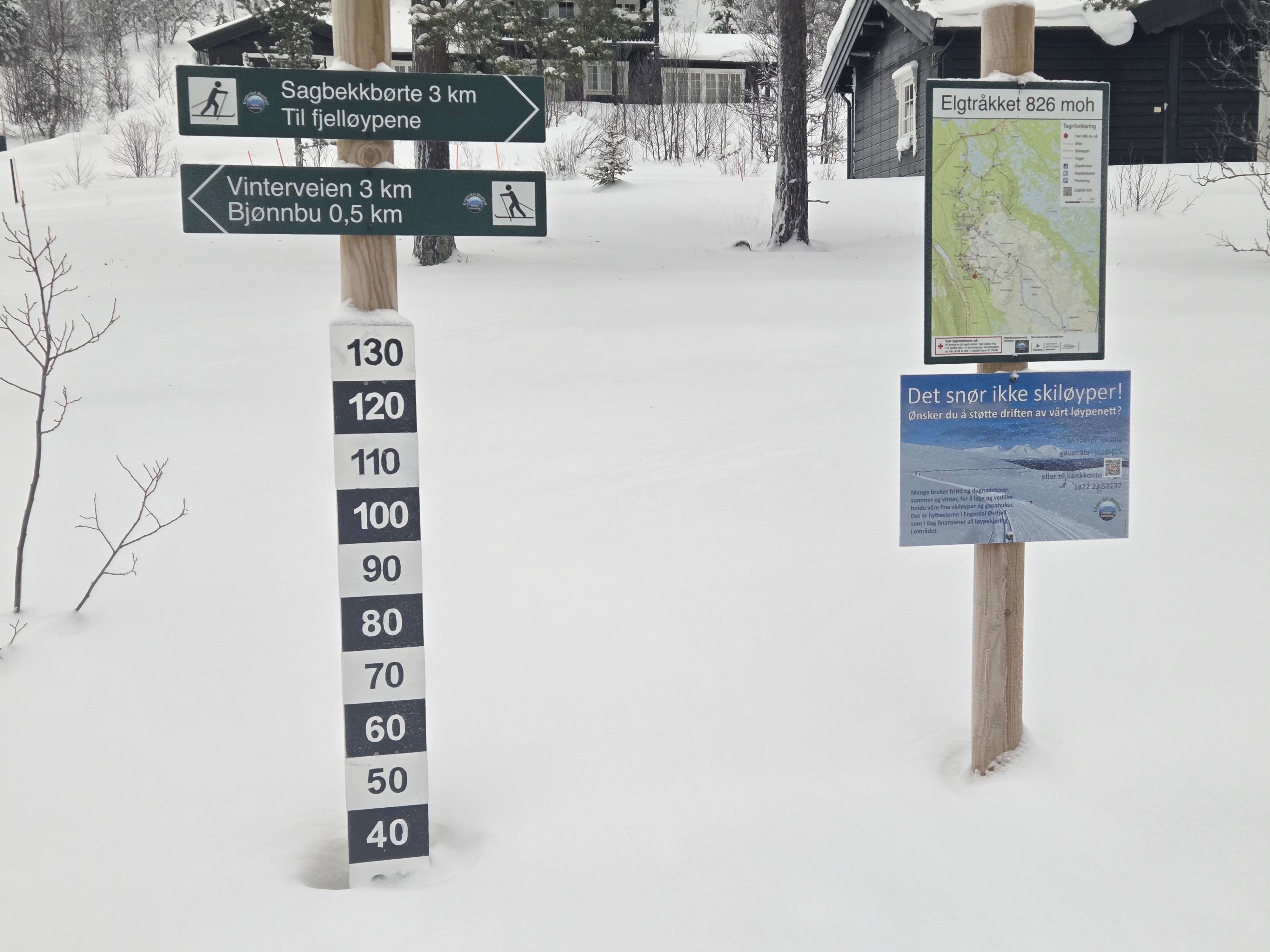 Skiløypa sør i Solheim Hyttegrend - Bilde tas med mobil