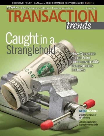 Transaction Trends magazine cover about payments industry pressure.