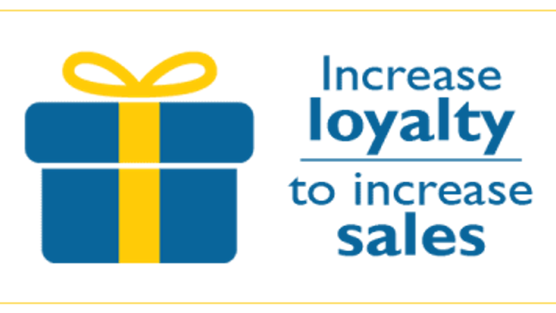 Customer loyalty gift graphic with sales message.