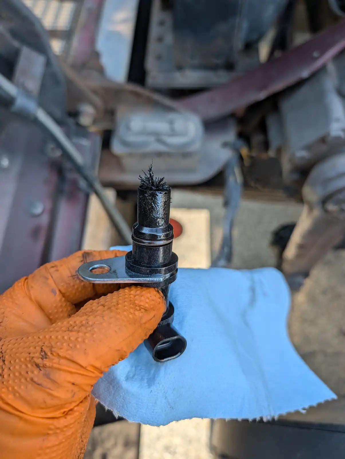 Equipment sensor inspection during truck and heavy equipment service