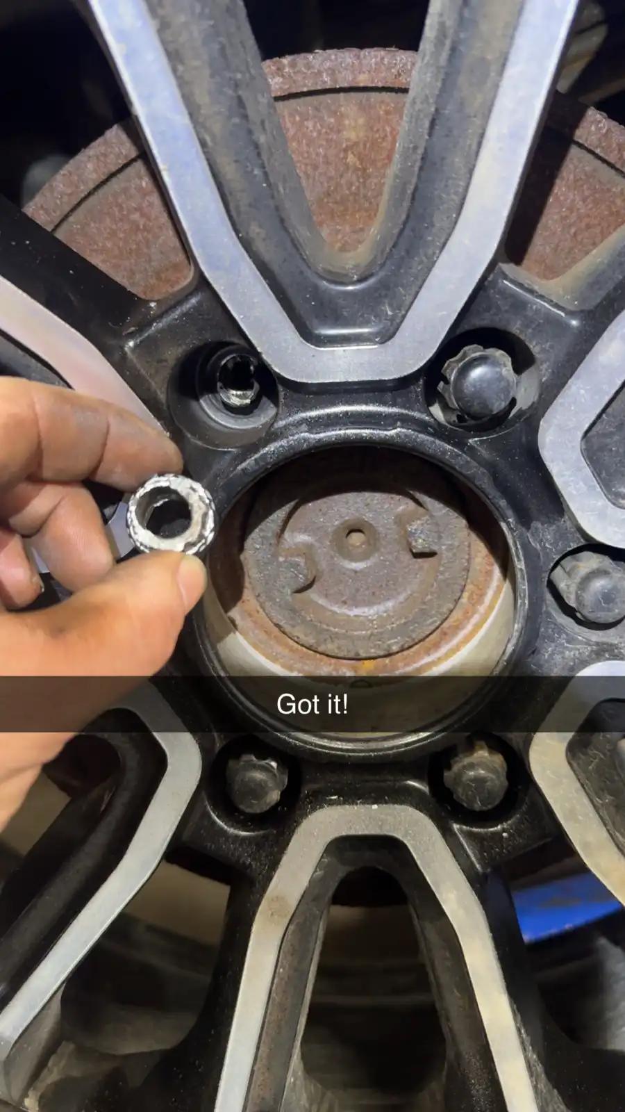 Wheel hub cap removal during truck and heavy equipment service