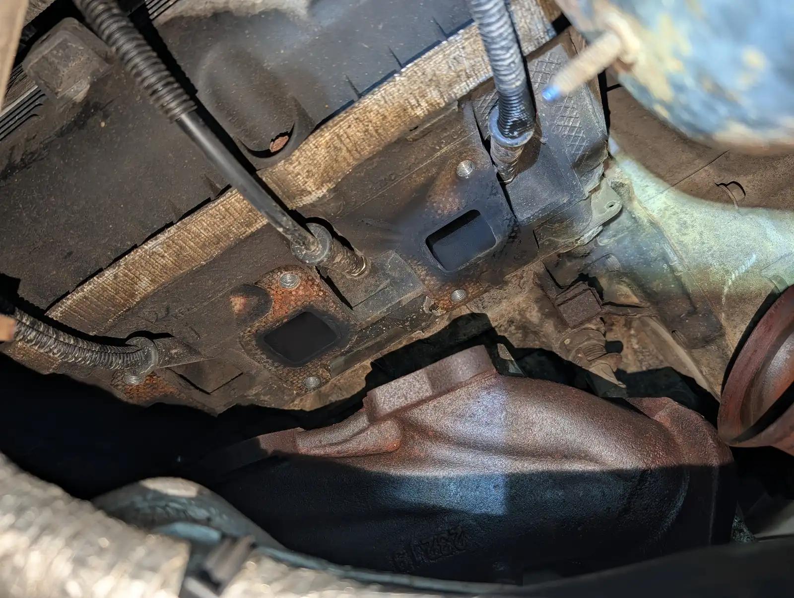 Engine housing inspection during truck and heavy equipment service