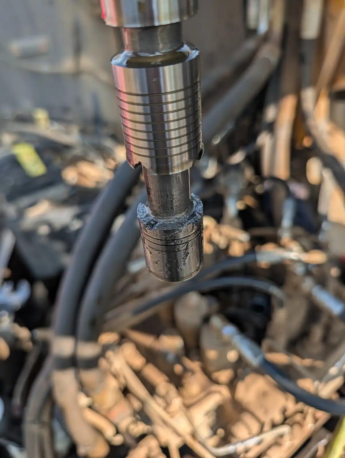 Equipment shaft inspection during truck and heavy equipment service