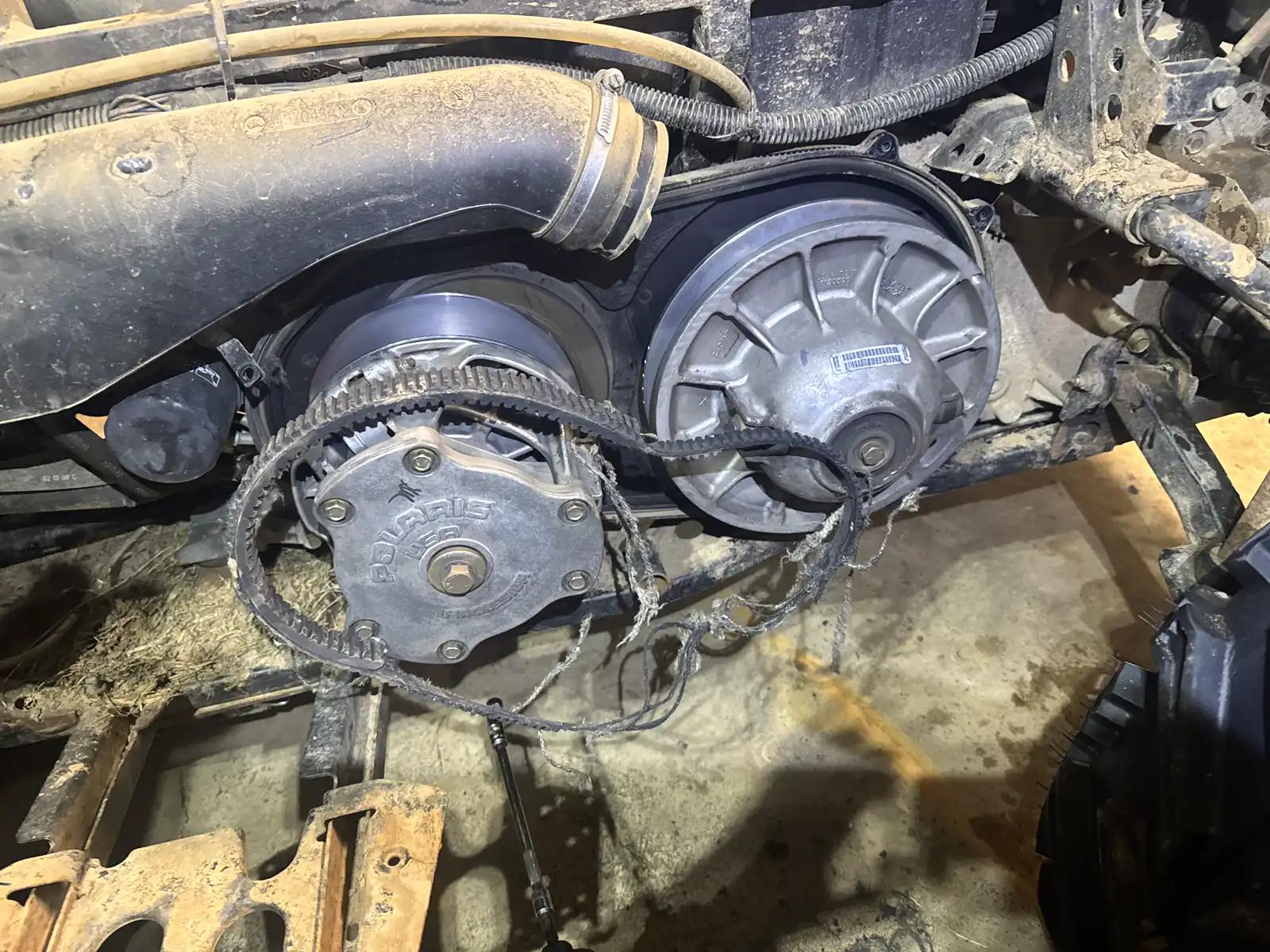 Engine pulleys and drive components during truck and heavy equipment service
