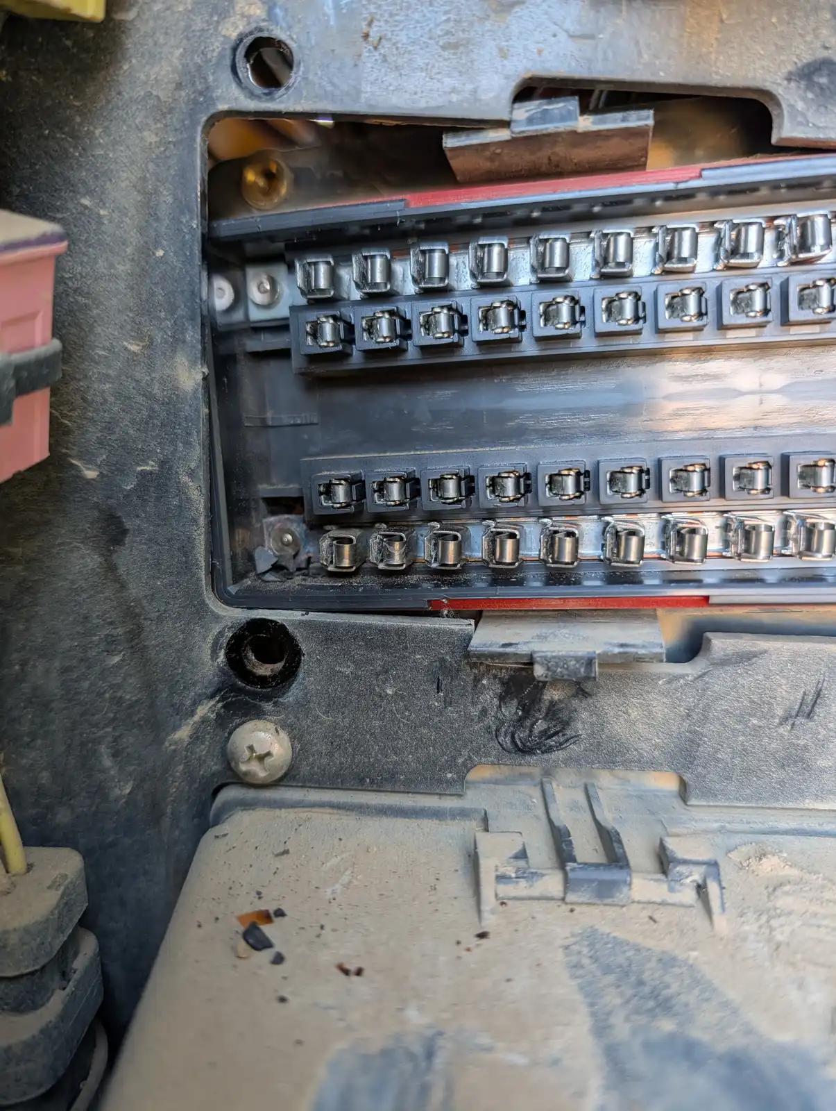 Equipment relay panel during truck and heavy equipment service