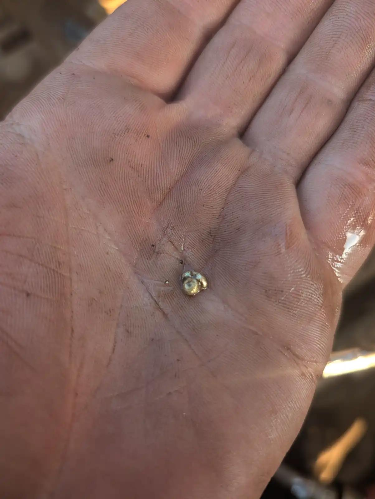 Small removed equipment component during truck and heavy equipment service