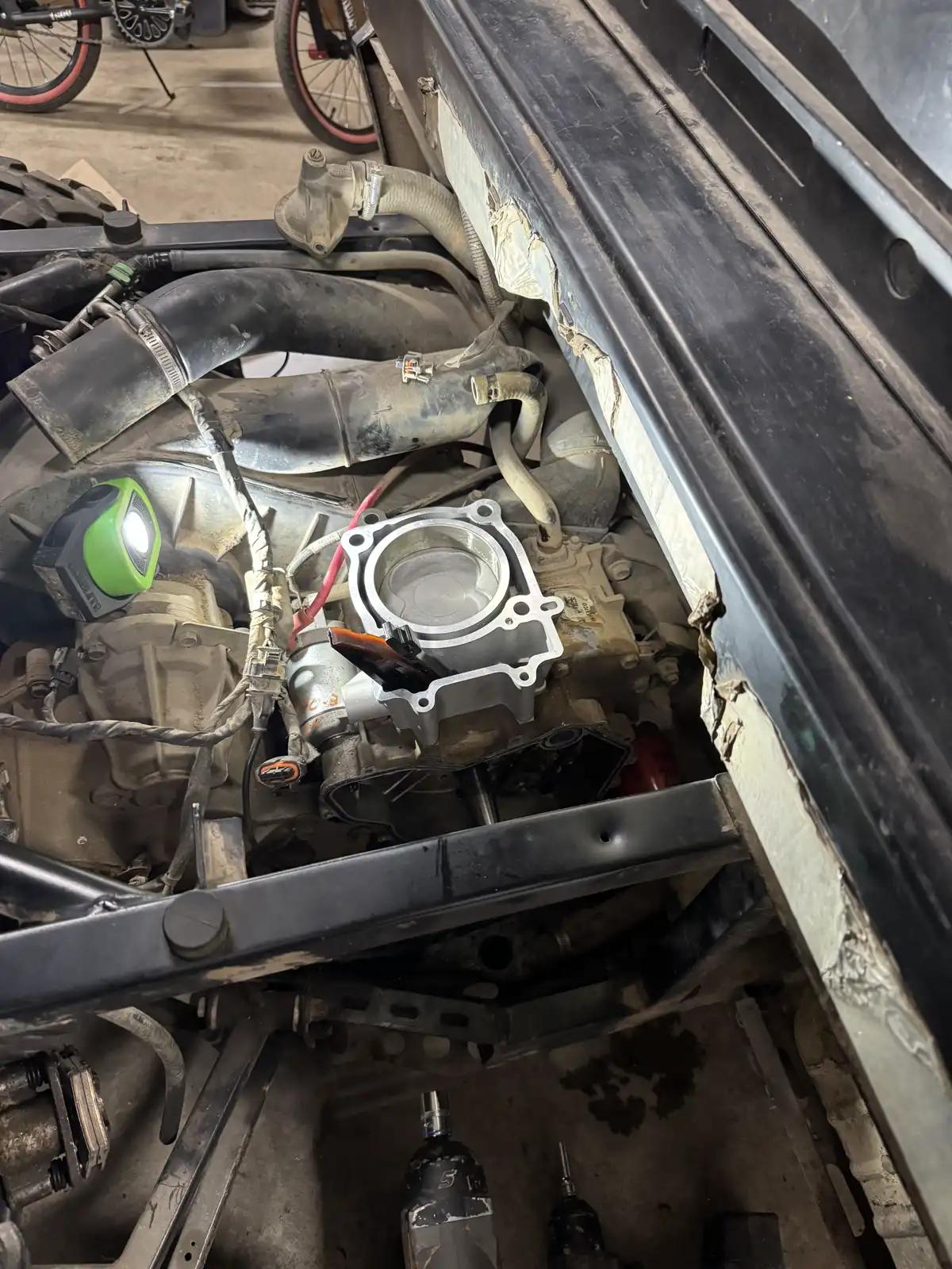 Engine service access during truck and heavy equipment service