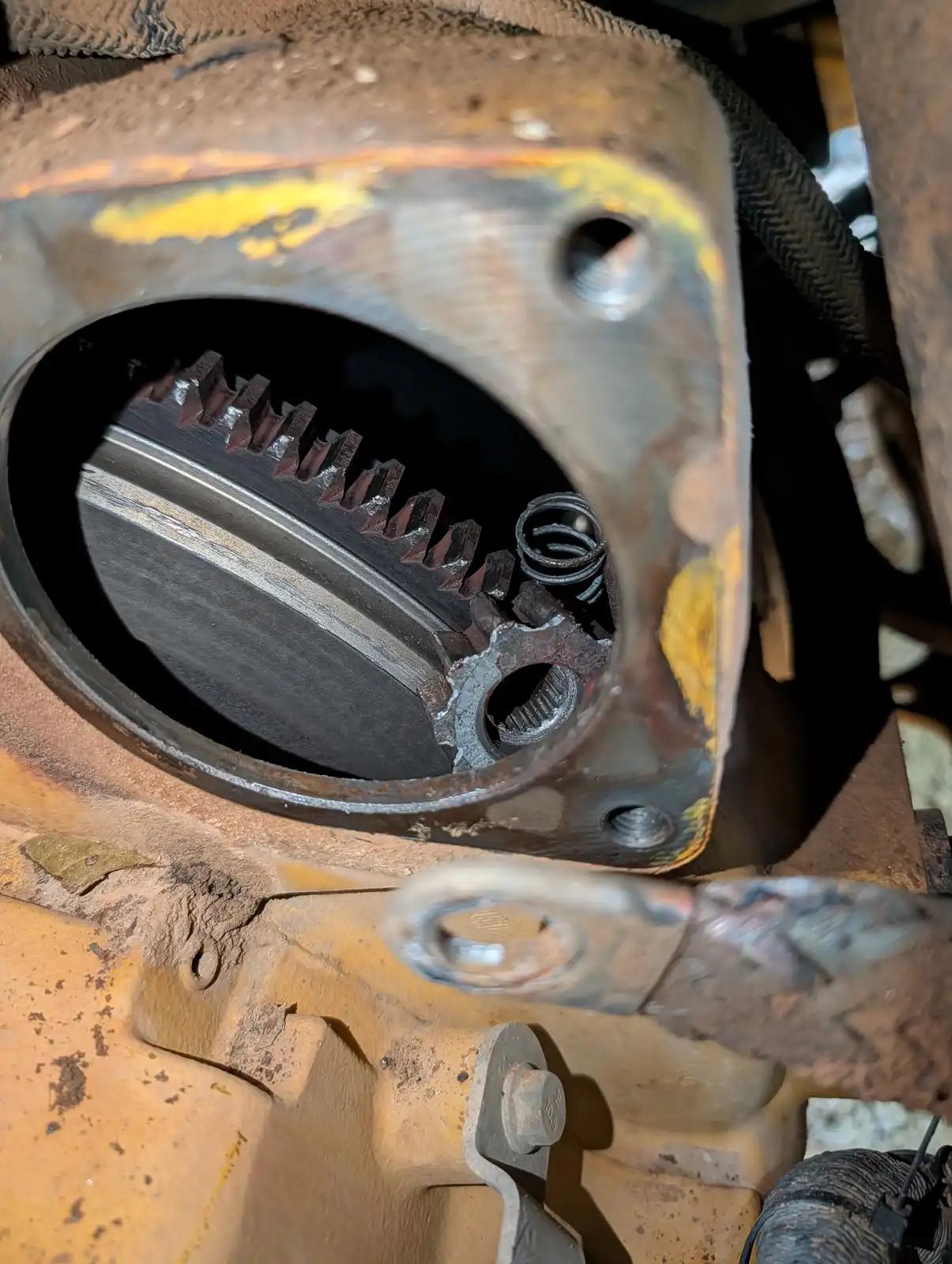 Equipment gear inspection during truck and heavy equipment service